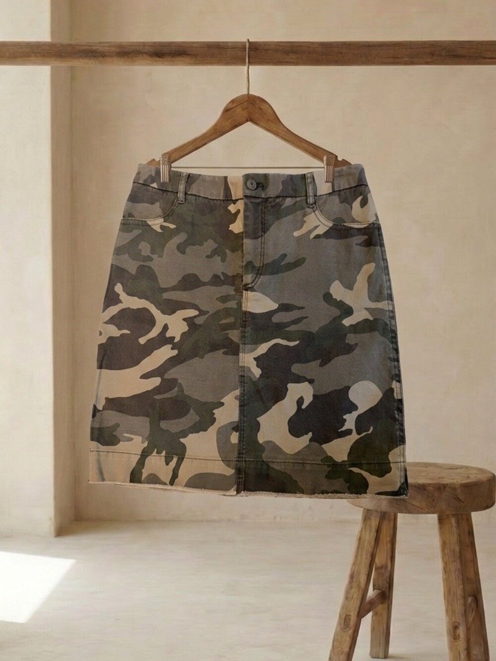 ATM Camo Cotton Mini Skirt Size 6